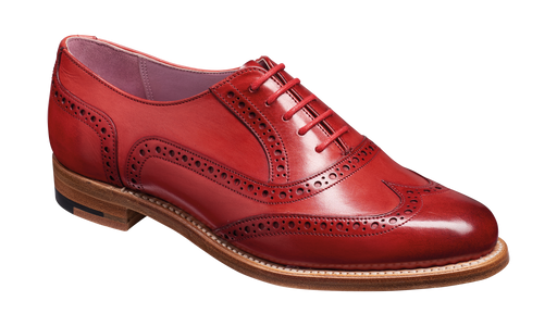 Fearne Red Hand Painted Womens Brogue Barker Shoes UK