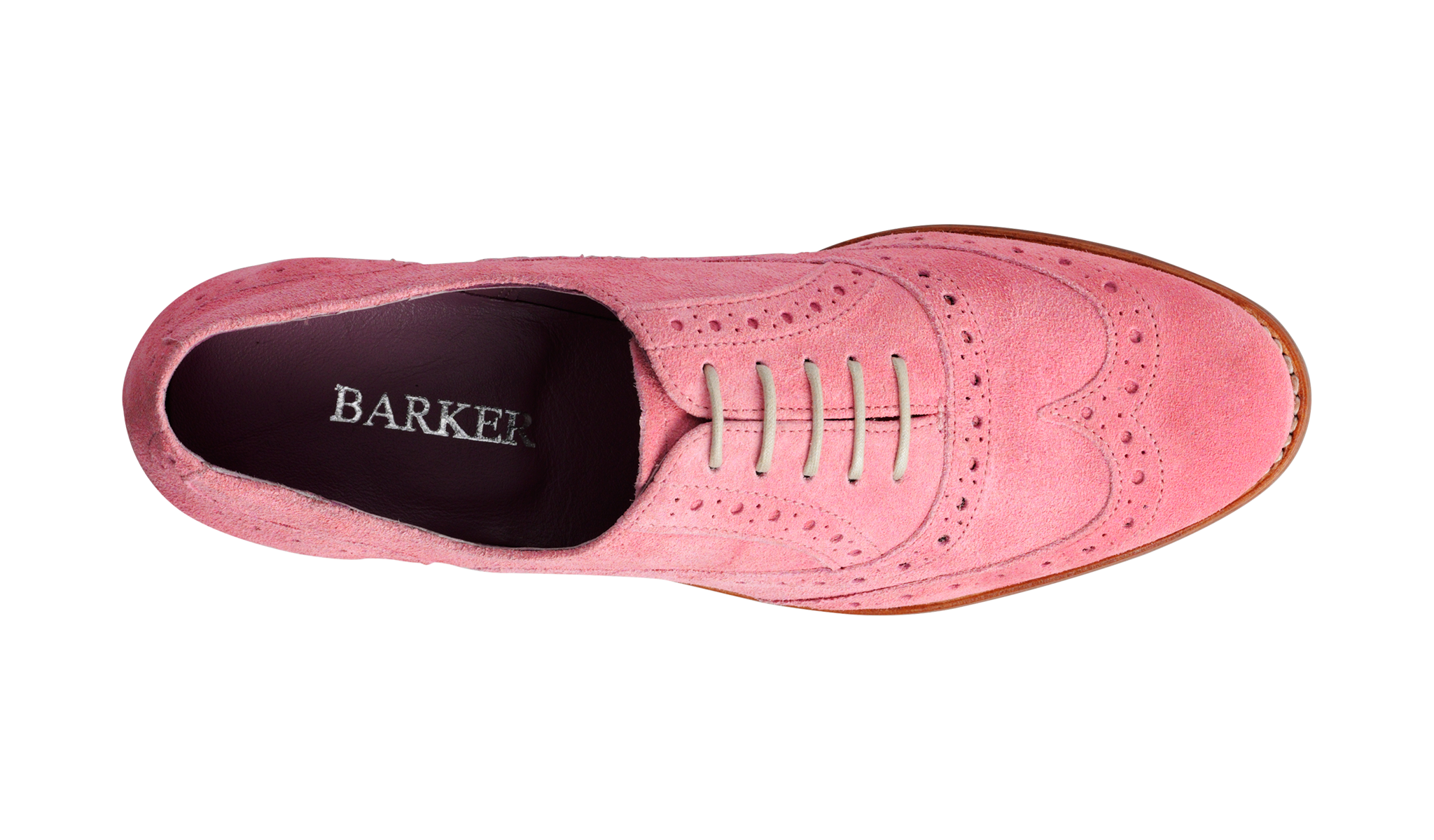 Freya Pink Suede Womens Brogue Barker Shoes UK