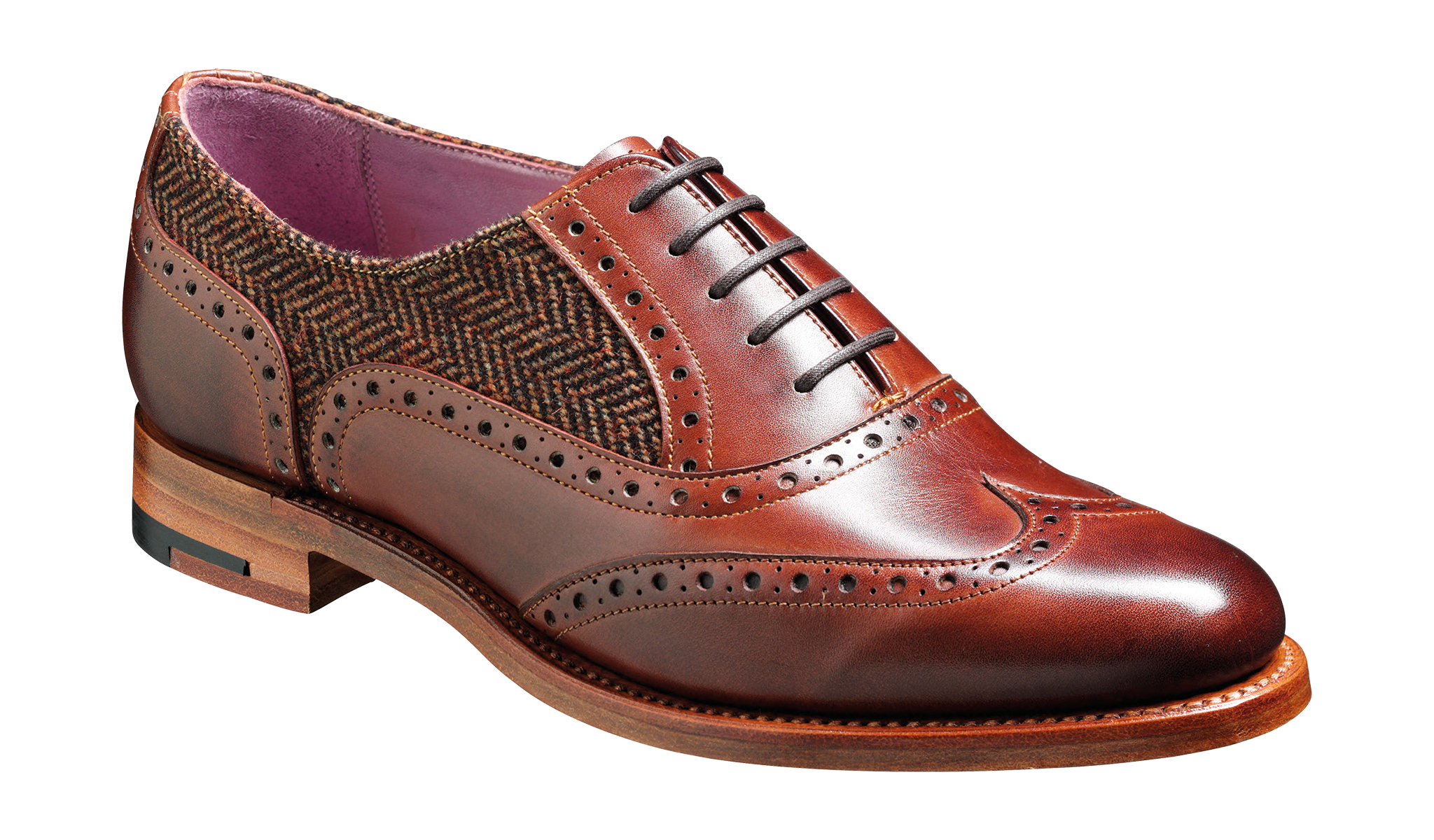 Freya - Walnut Calf / Brown Tweed | Womens Brogue | Barker Shoes UK
