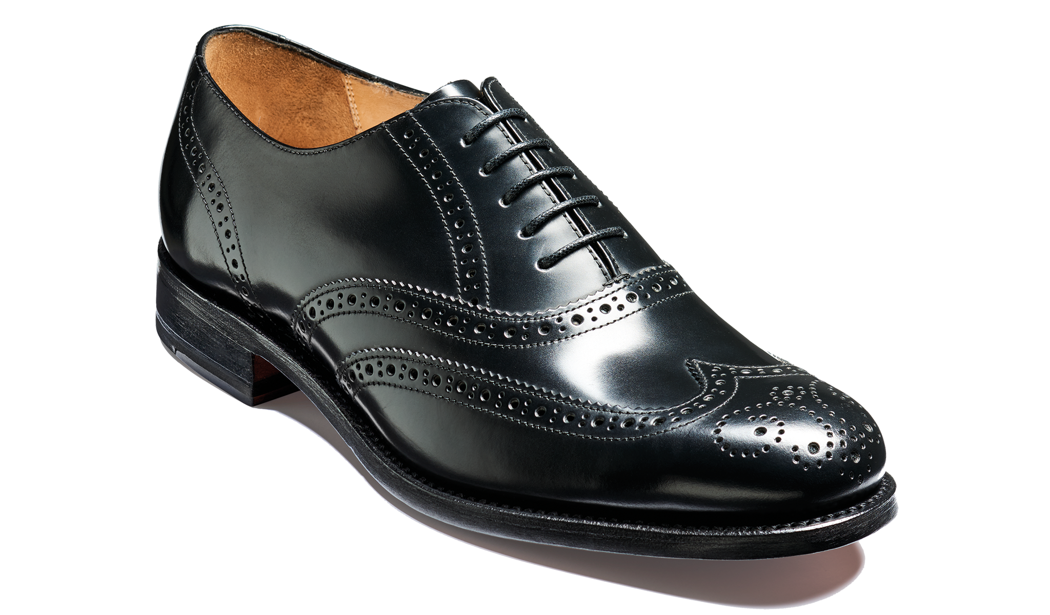 Glasgow Black Hi Shine Barker Shoes UK