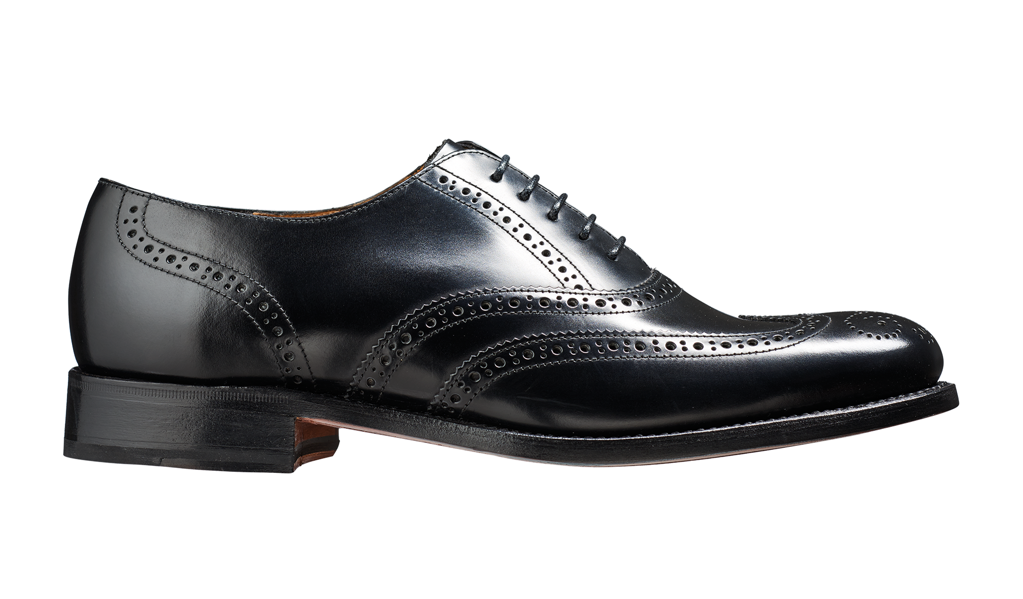 Glasgow Black Hi Shine Barker Shoes UK