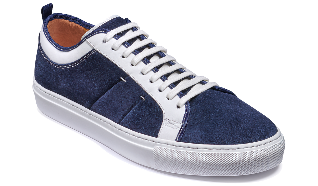 Greg - Navy Suede / White Calf | Barker Shoes UK
