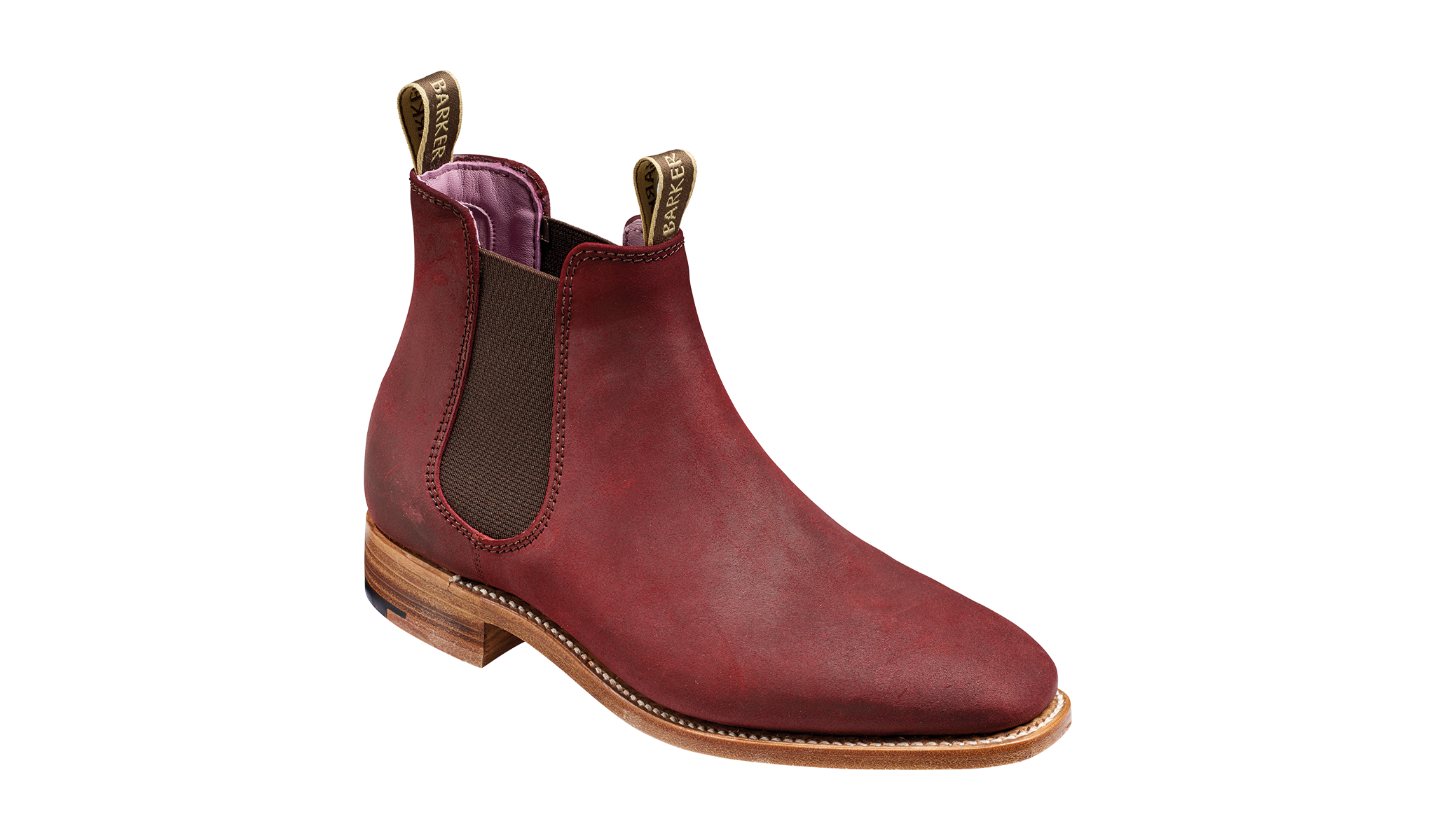 Gina Plum Waxy Suede Womens Chelsea Boot Barker Shoes UK