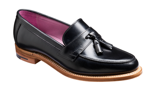 Imogen Black Calf Womens Tassel Loafer Shoe Barker Shoes UK