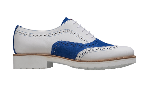 Josie - White Calf / Sky Blue Suede