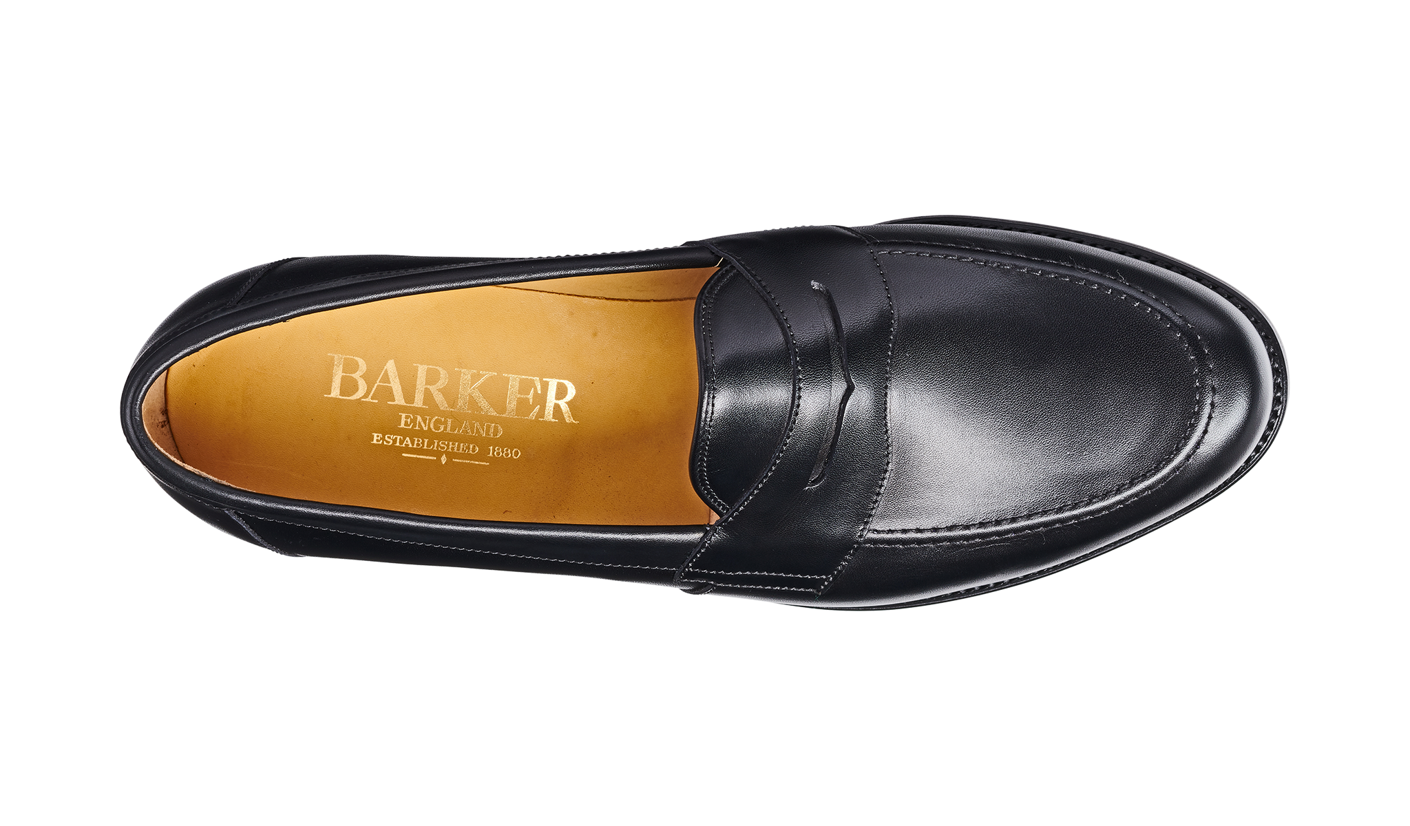 Portsmouth Black Calf Mens Penny Loafer Barker Shoes UK