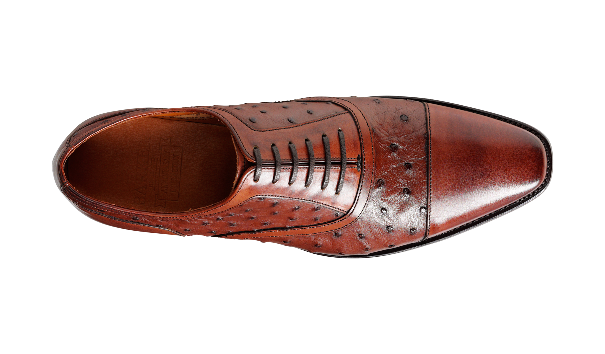 Puccini Brown Calf Ostrich Barker Shoes UK