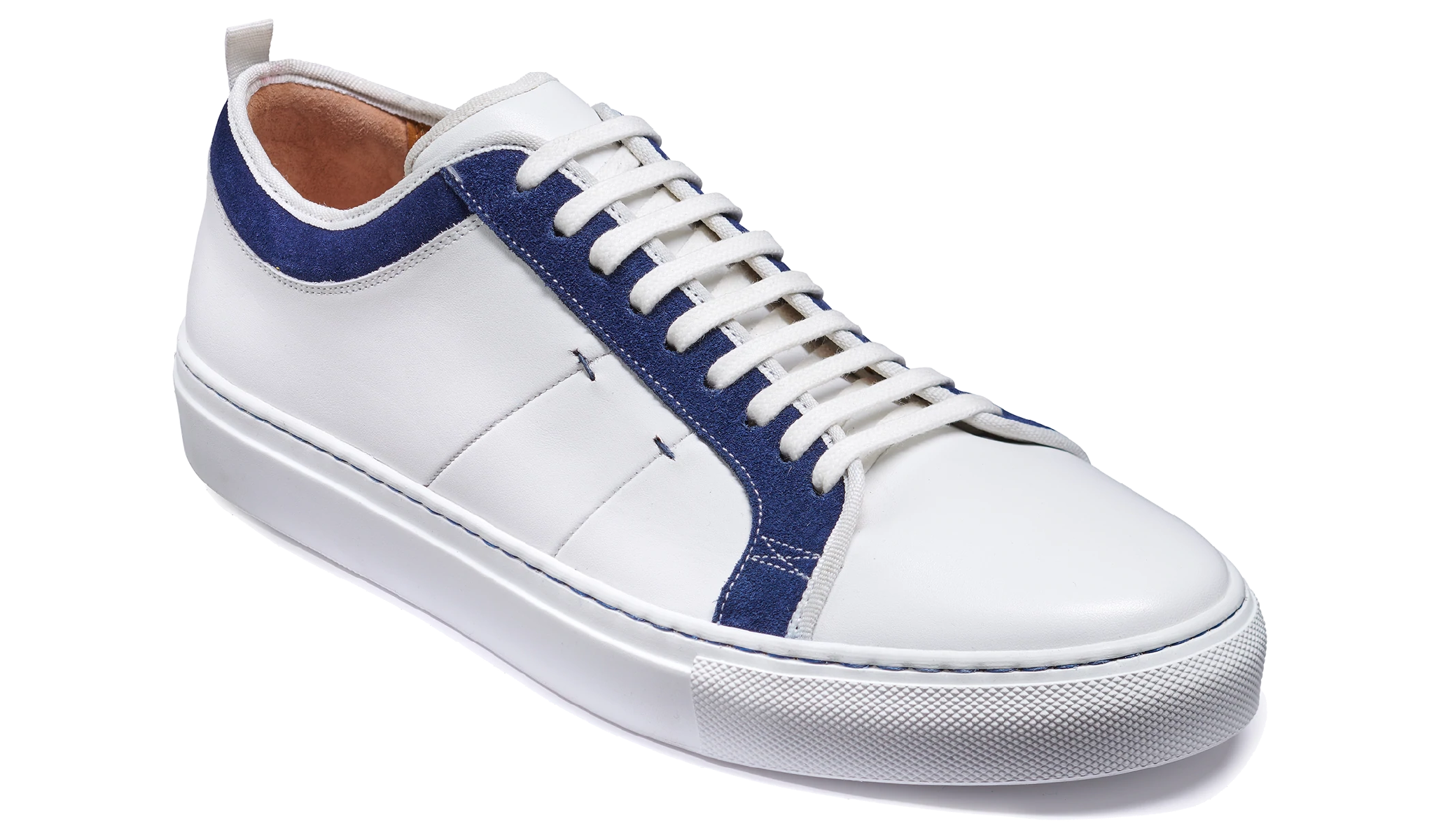 Greg - White Calf / Navy Suede | Barker Shoes UK