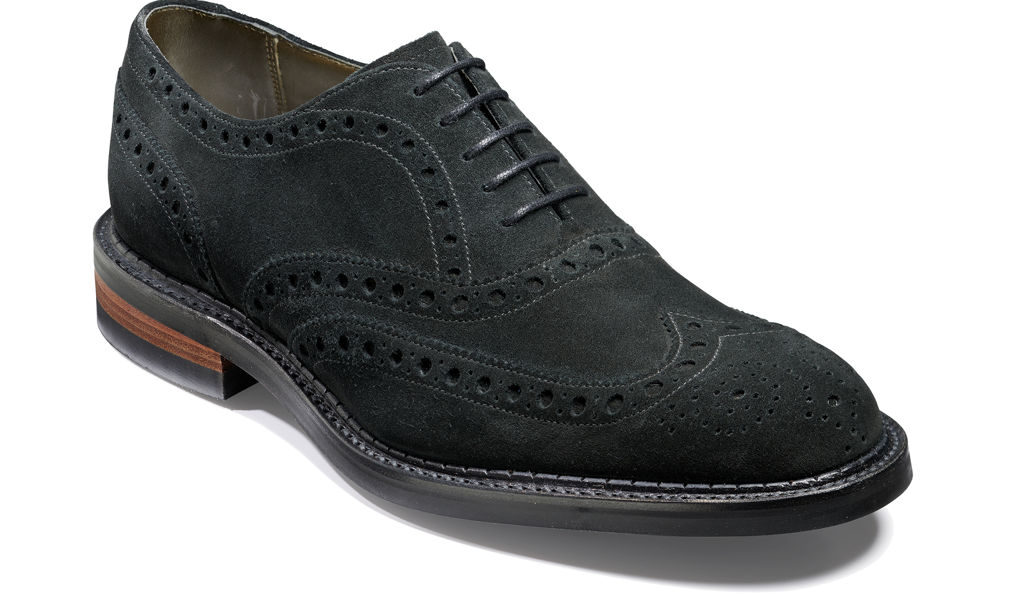 Black suede brogue shoes Clearance