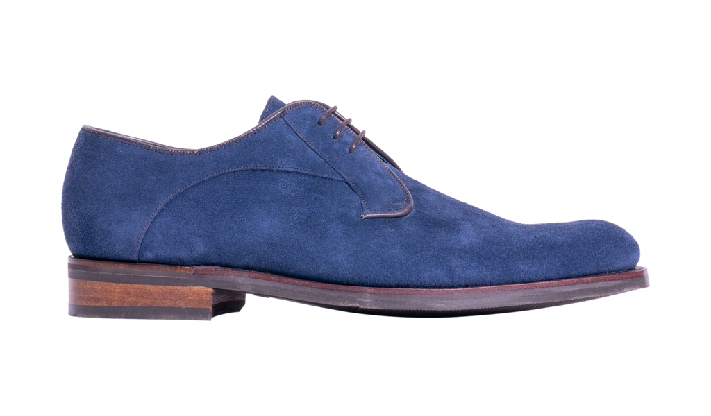 Derby - Navy Suede