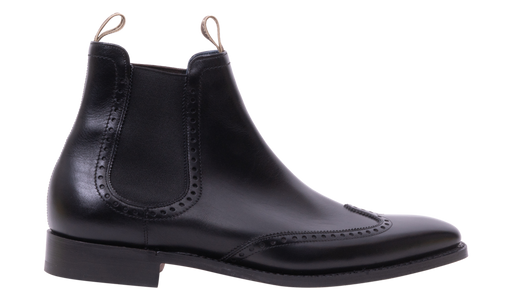 Ladies black brogue chelsea boots sales