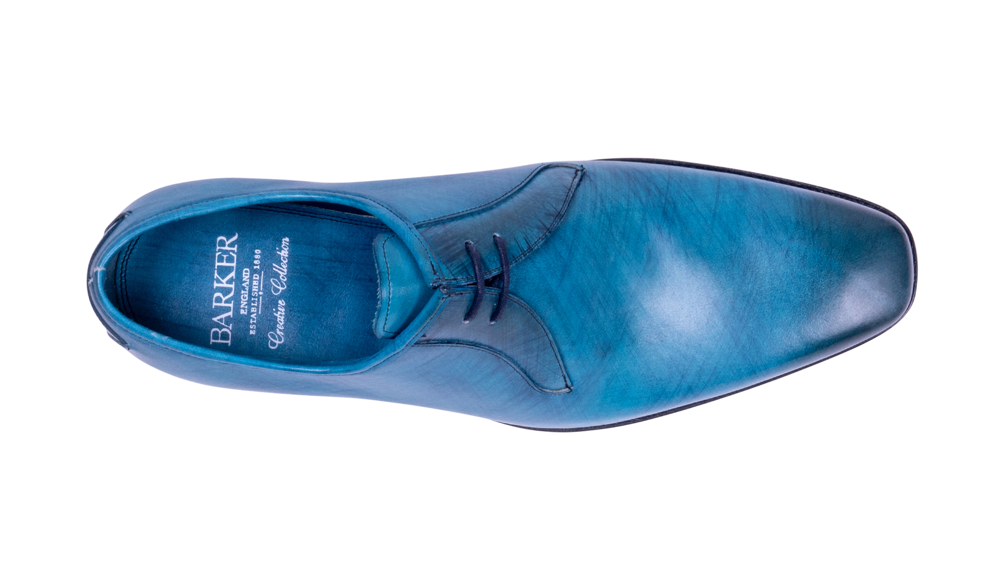 Teal leather top shoes