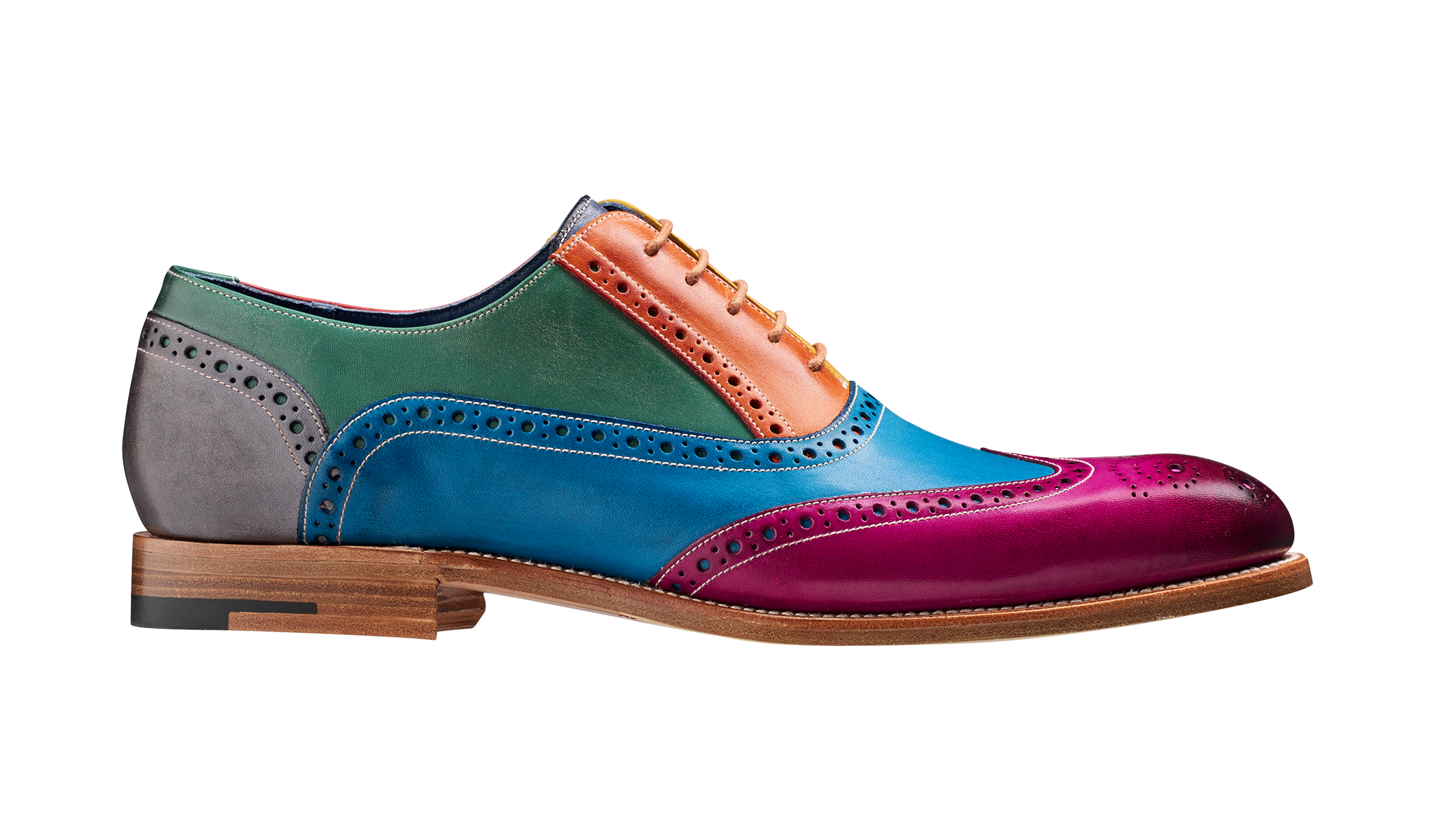 Valiant Multi Multi Coloured Mens Oxford Brogue Barker Shoes UK
