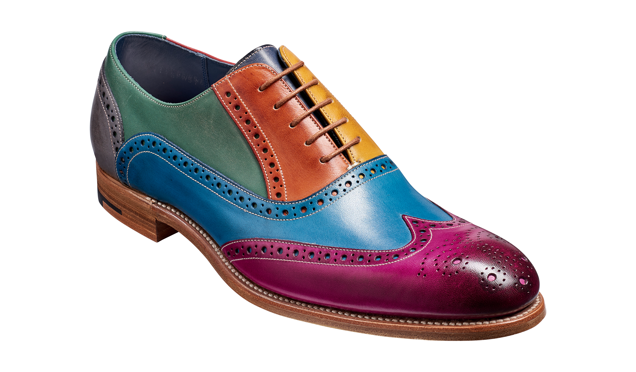 Valiant Multi Multi Coloured Mens Oxford Brogue Barker Shoes UK