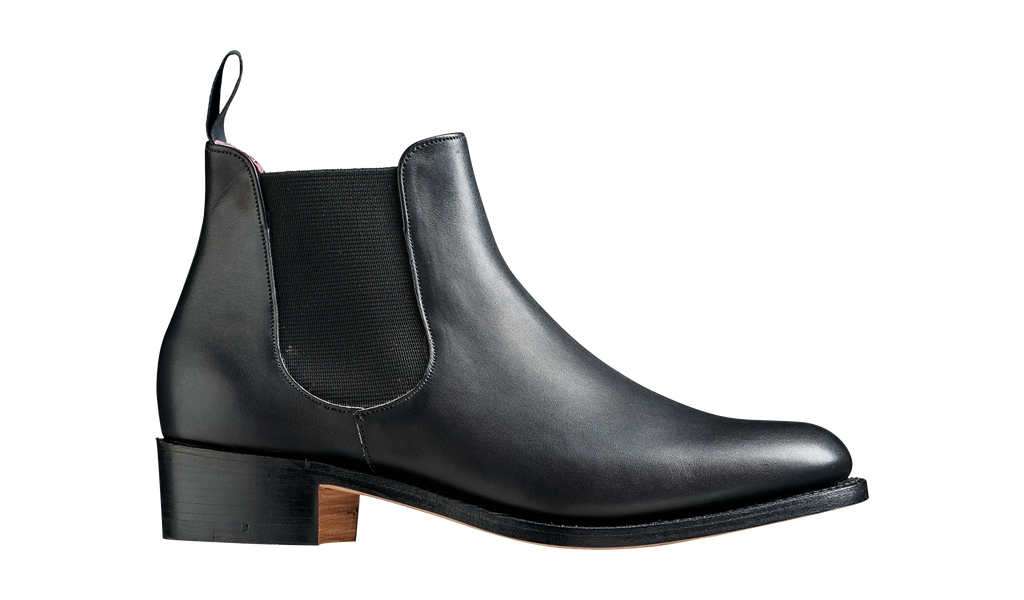 Violet - Black Calf | Womens Elastic Boot | Barker Shoes UK