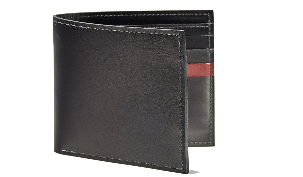 Bifold Wallet One Stripe - Black Calf