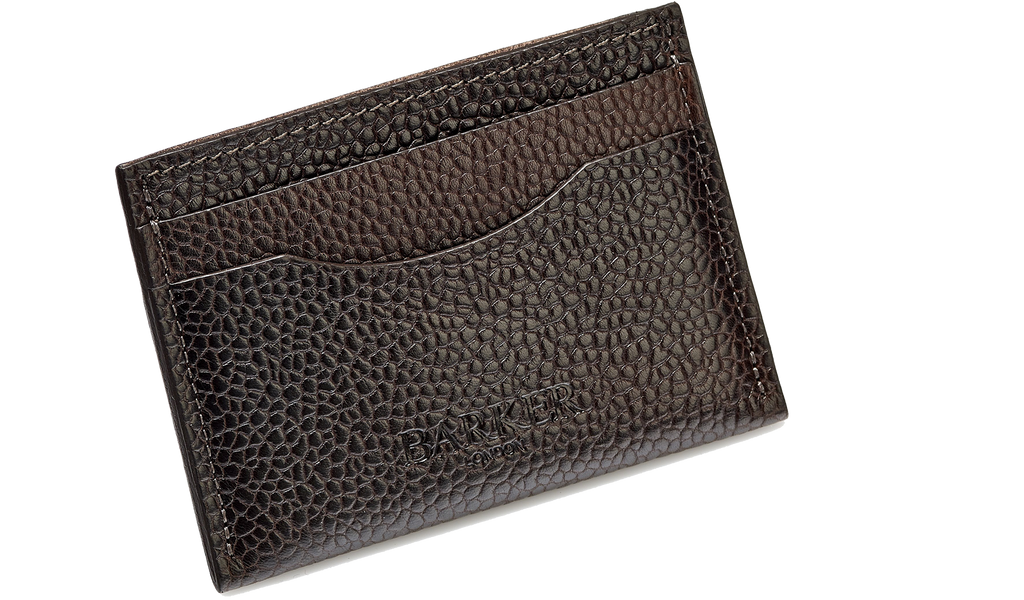 Card Holder Curved - Dark Brown Grain | Barker Shoes UK