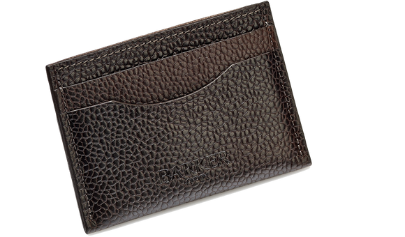 Card Holder Curved - Dark Brown Grain