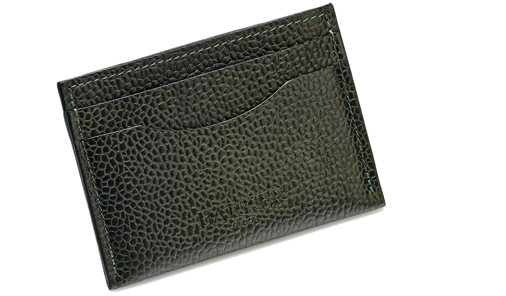 Card Holder Curved - Olive Grain | Barker Shoes UK